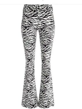 NWT- ALICE + OLIVIA Stacey Low Rise Bell in Zebra Size 26